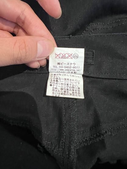 BLACK PEACE NOW BONDAGE PANTS