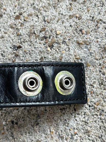 CHROME HEARTS ROLLING STONE 3 BUTTON LEATHER BRACELET