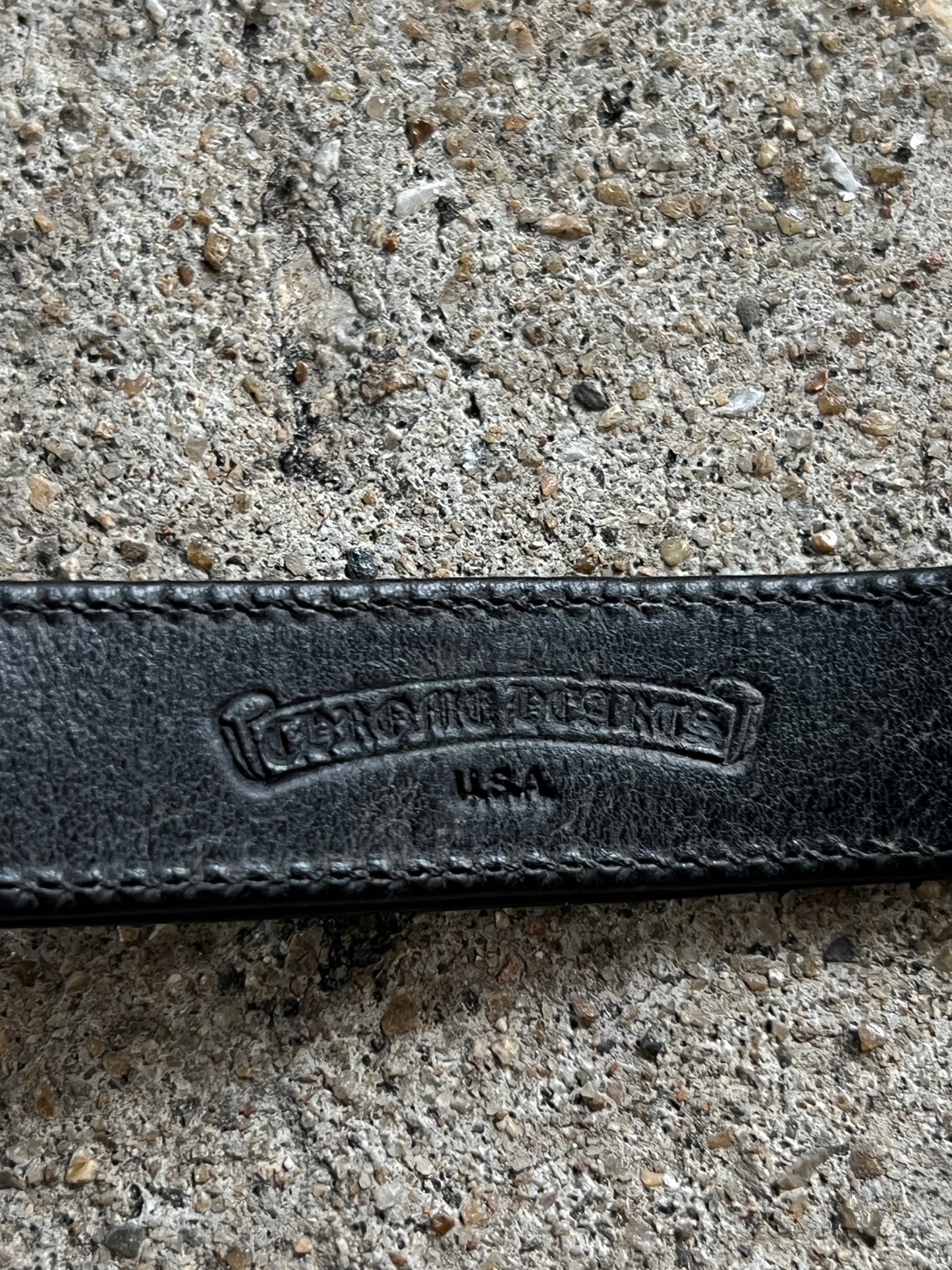 CHROME HEARTS ROLLING STONE 3 BUTTON LEATHER BRACELET