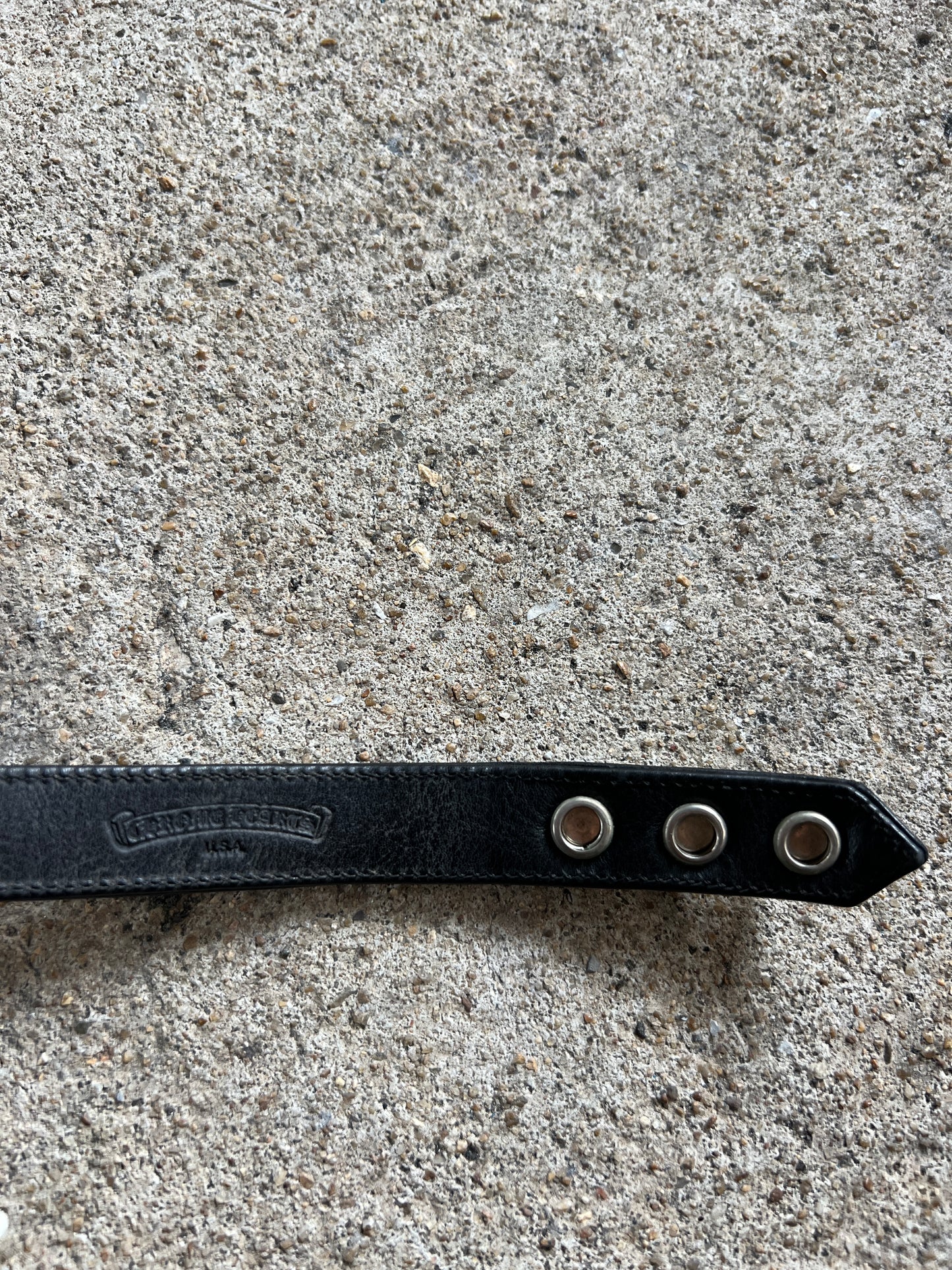 CHROME HEARTS ROLLING STONE 3 BUTTON LEATHER BRACELET