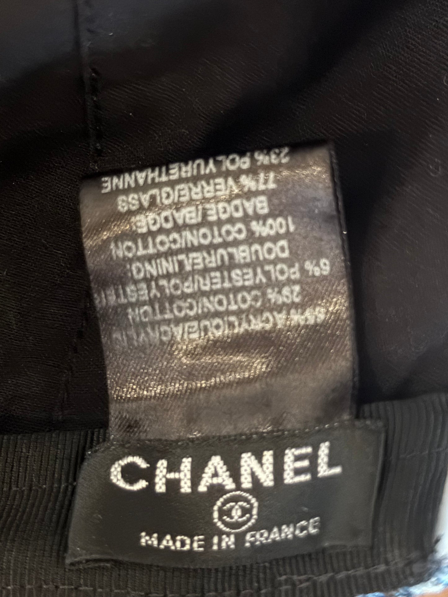 CHANEL TWEED MULTI COLOUR BASEBALL CAP