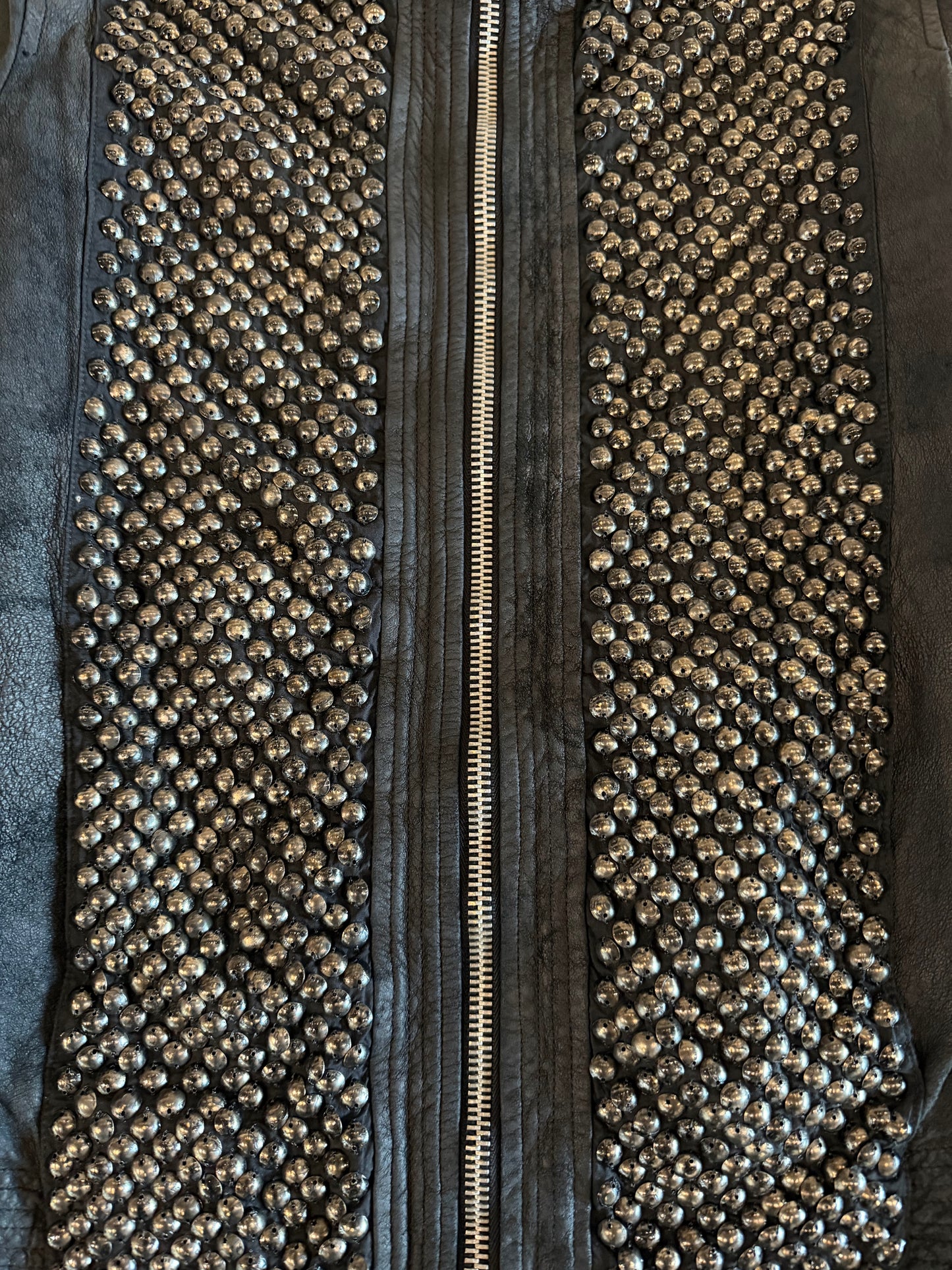 RICK OWENS SS2008 'CREATCH' STUDDED BLISTERED LAMB INTARSIA