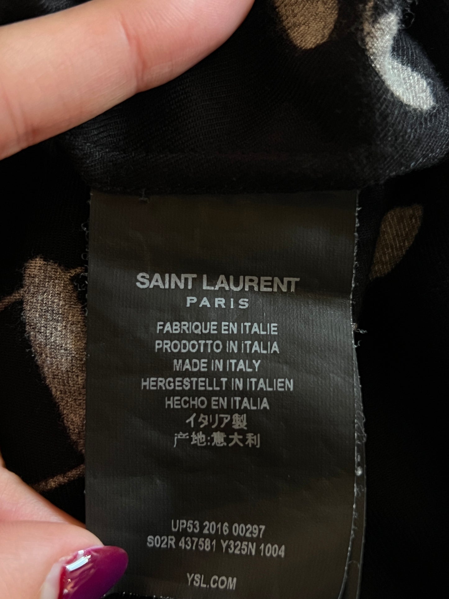 SAINT LAURENT FW2016 MUSIC NOTE BUTTON UP