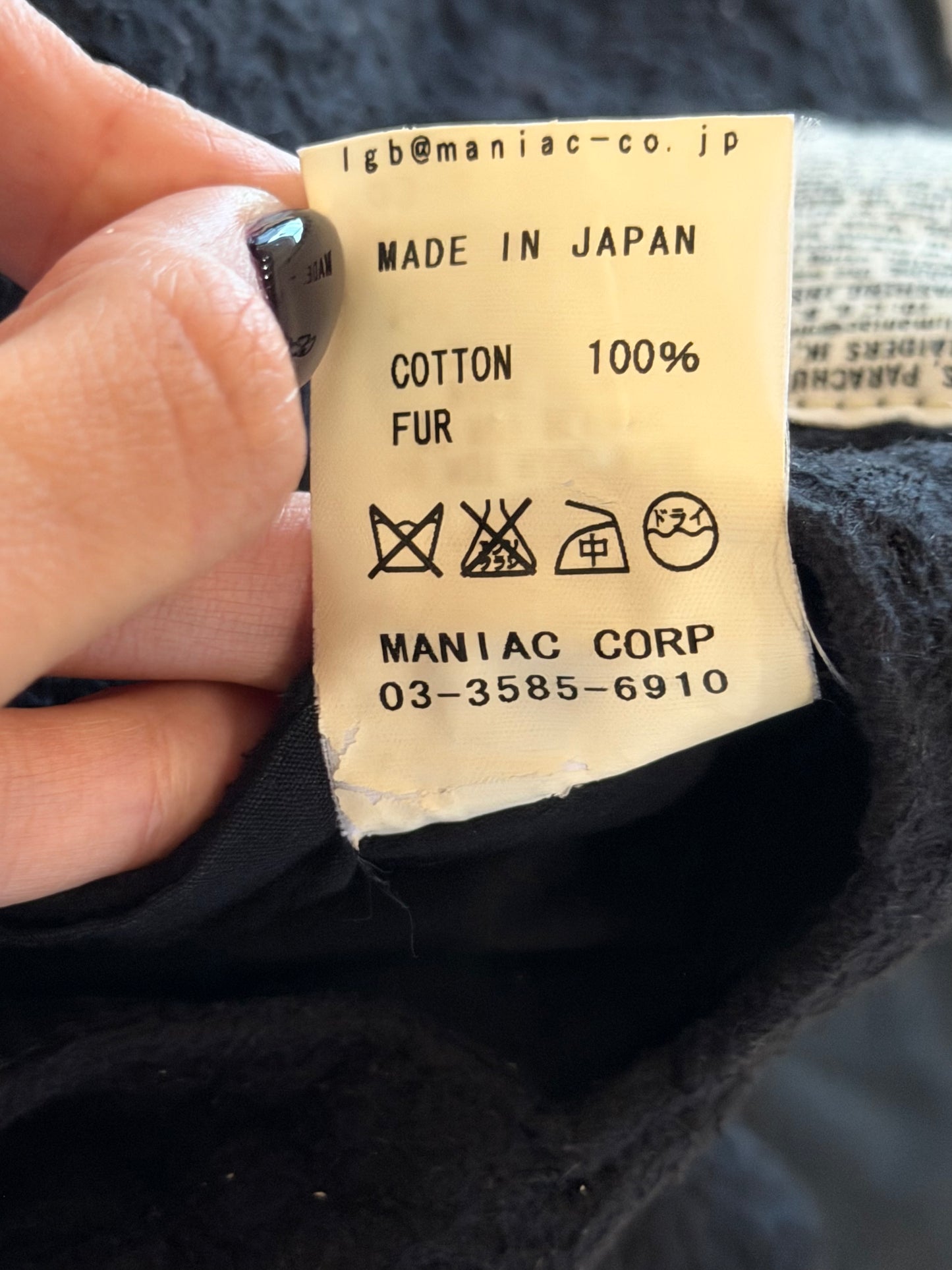 L.G.B NAVY FUR HOOD MOD COAT