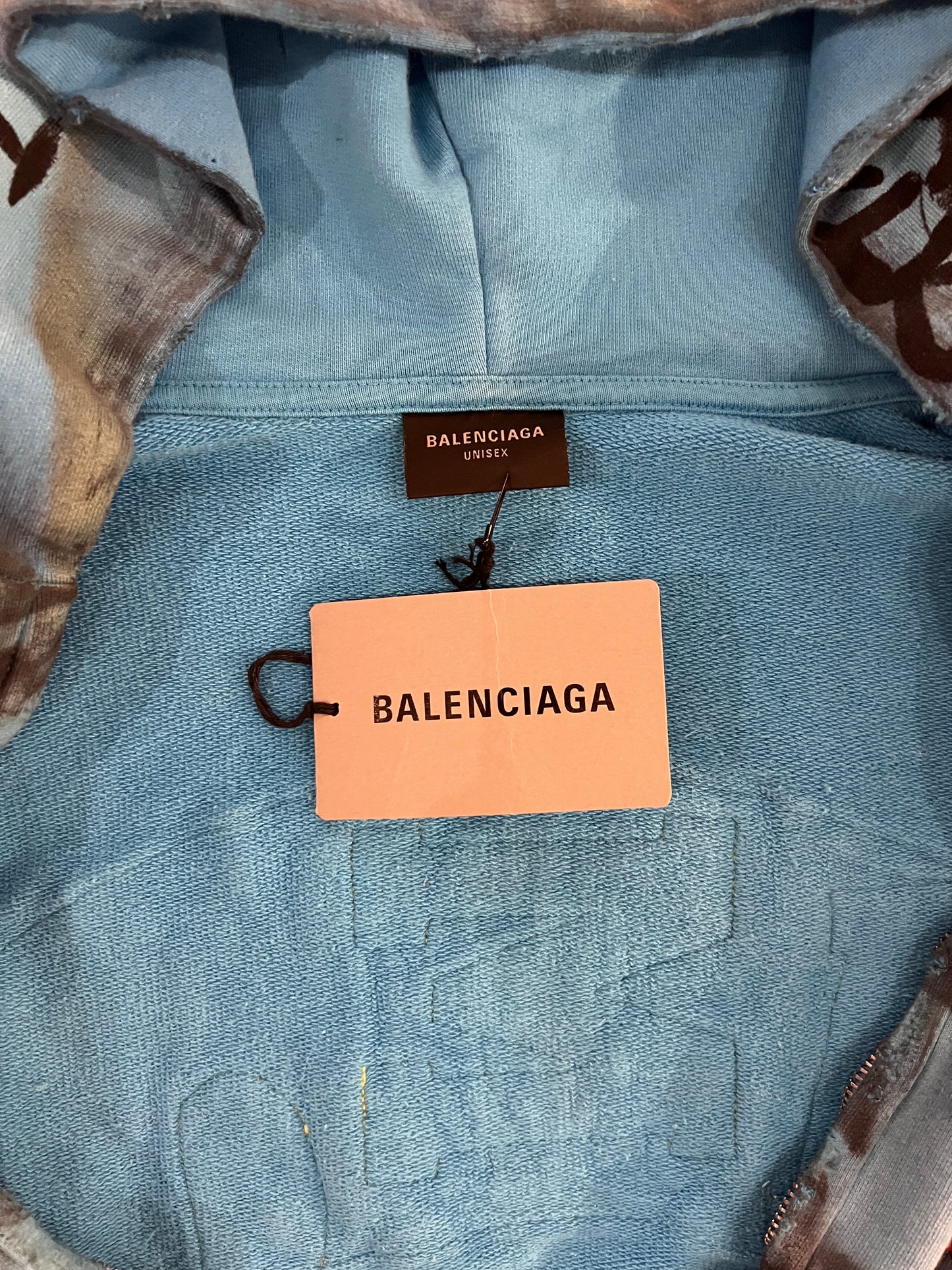 BALENCIAGA BLUE SKATER ZIP HOODIE