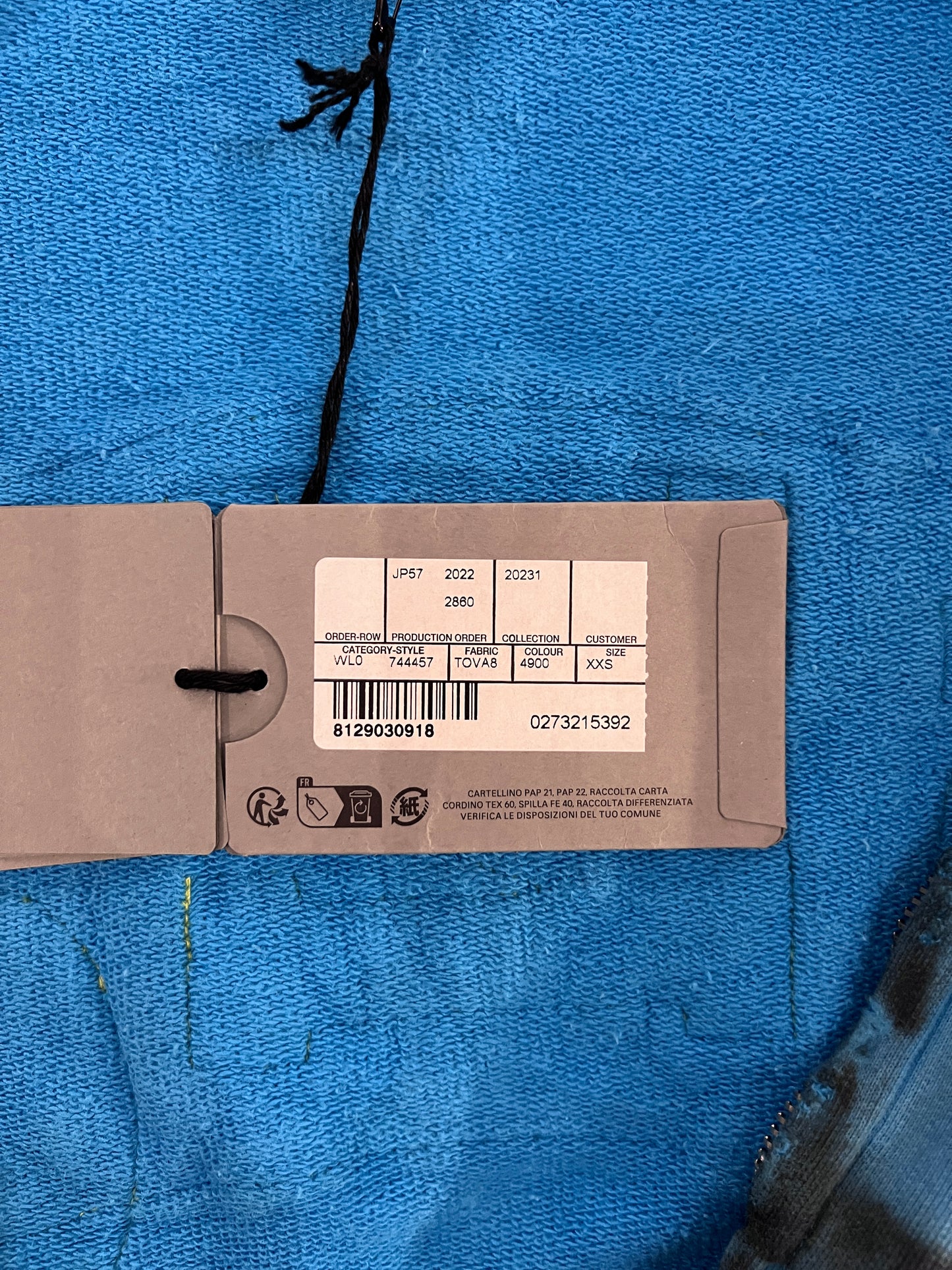 BALENCIAGA BLUE SKATER ZIP HOODIE