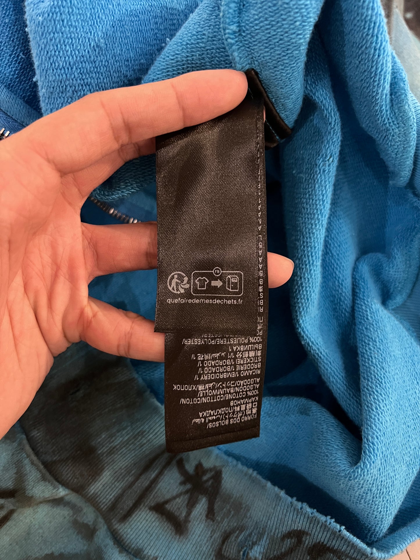 BALENCIAGA BLUE SKATER ZIP HOODIE