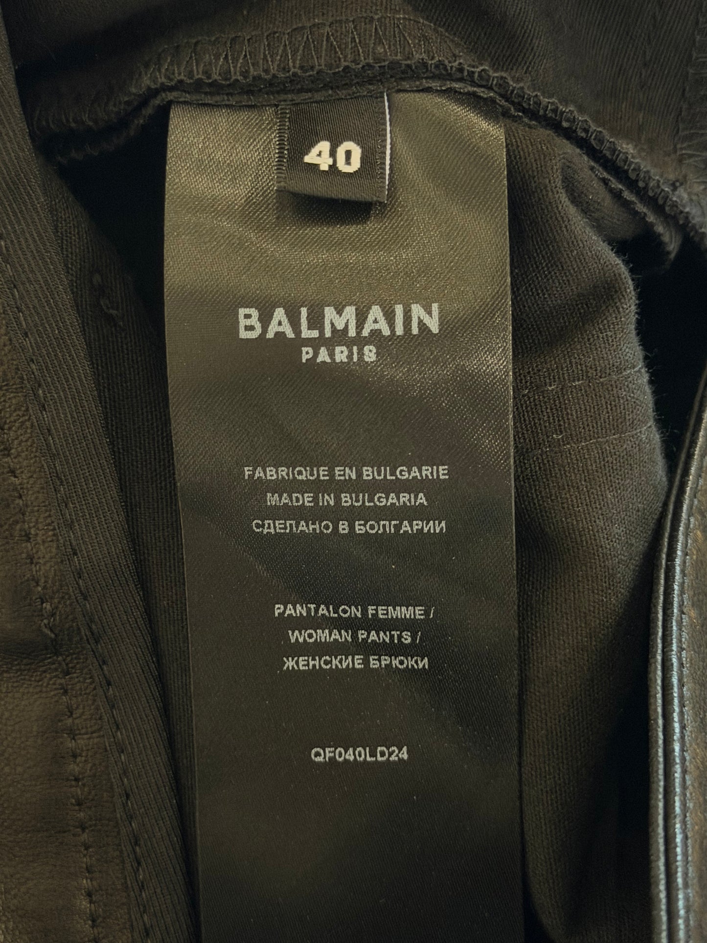 BALMAIN LAMBSKIN BIKER DENIM
