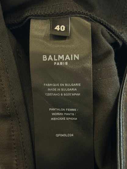 BALMAIN LAMBSKIN BIKER DENIM