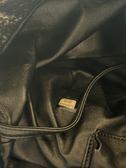 CHANEL 2011 WOOLED PYHTON ZIP SHOULDER BAG