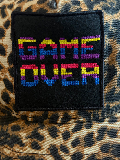 SAINT LAURENT SS2016 LEOPARD PRINT GAME OVER TRUCKER HAT
