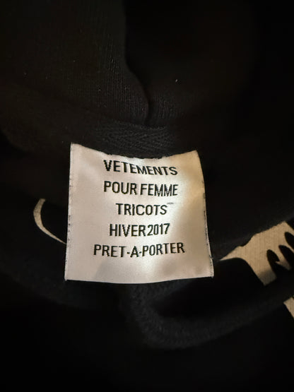VETEMENTS AW2017 "TOTAL FUCKING DARKNESS" HOODIE