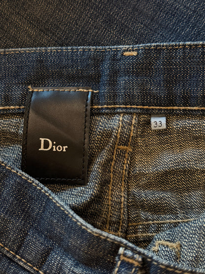 DIOR HOMME SS2005 'BECK' BLUE GLITTER JEANS