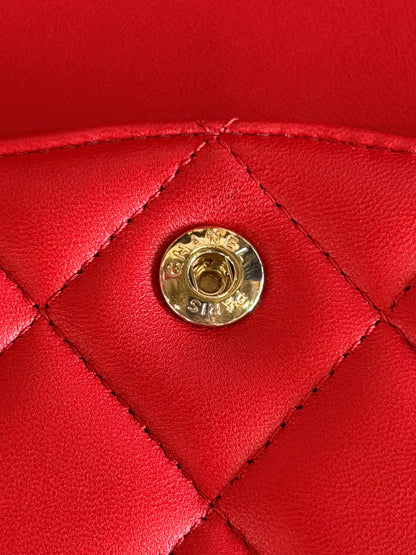 CHANEL 2013 RED QUILTED MAXI LAMBSKIN DOUBLE FLAP