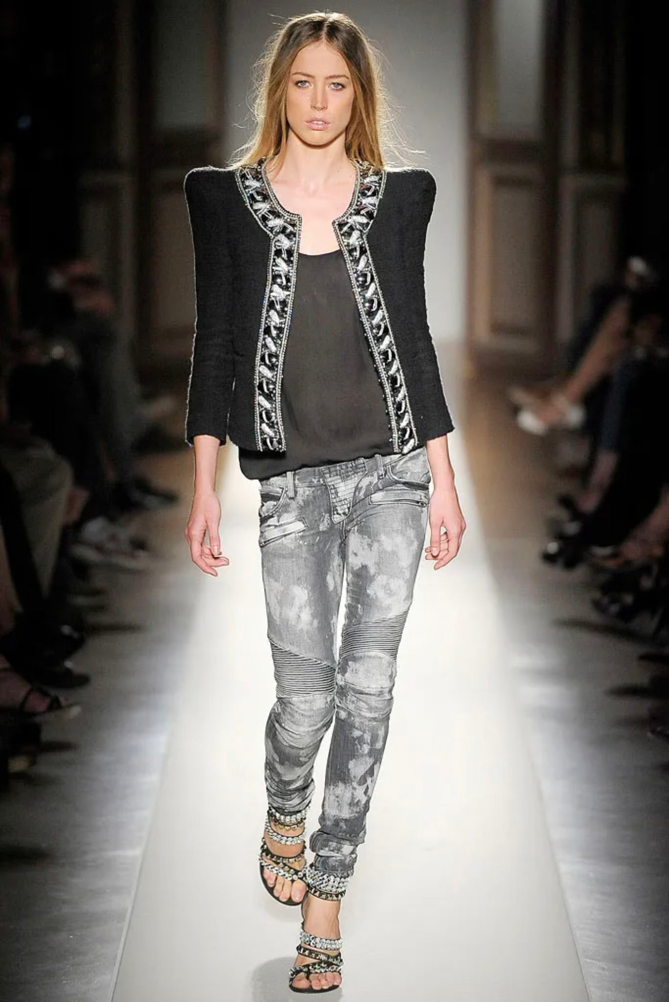 BALMAIN SS2009 RUNWAY EMBELLISHED TWEED JACKET