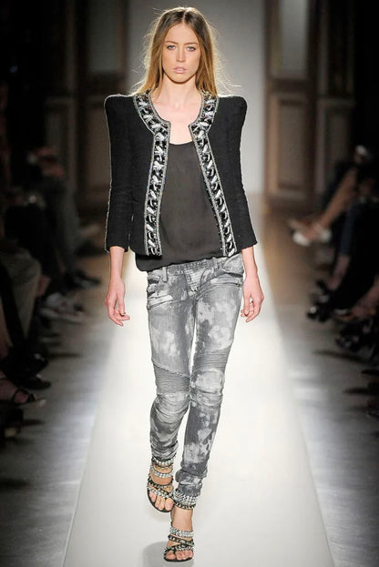 BALMAIN SS2009 RUNWAY EMBELLISHED TWEED JACKET