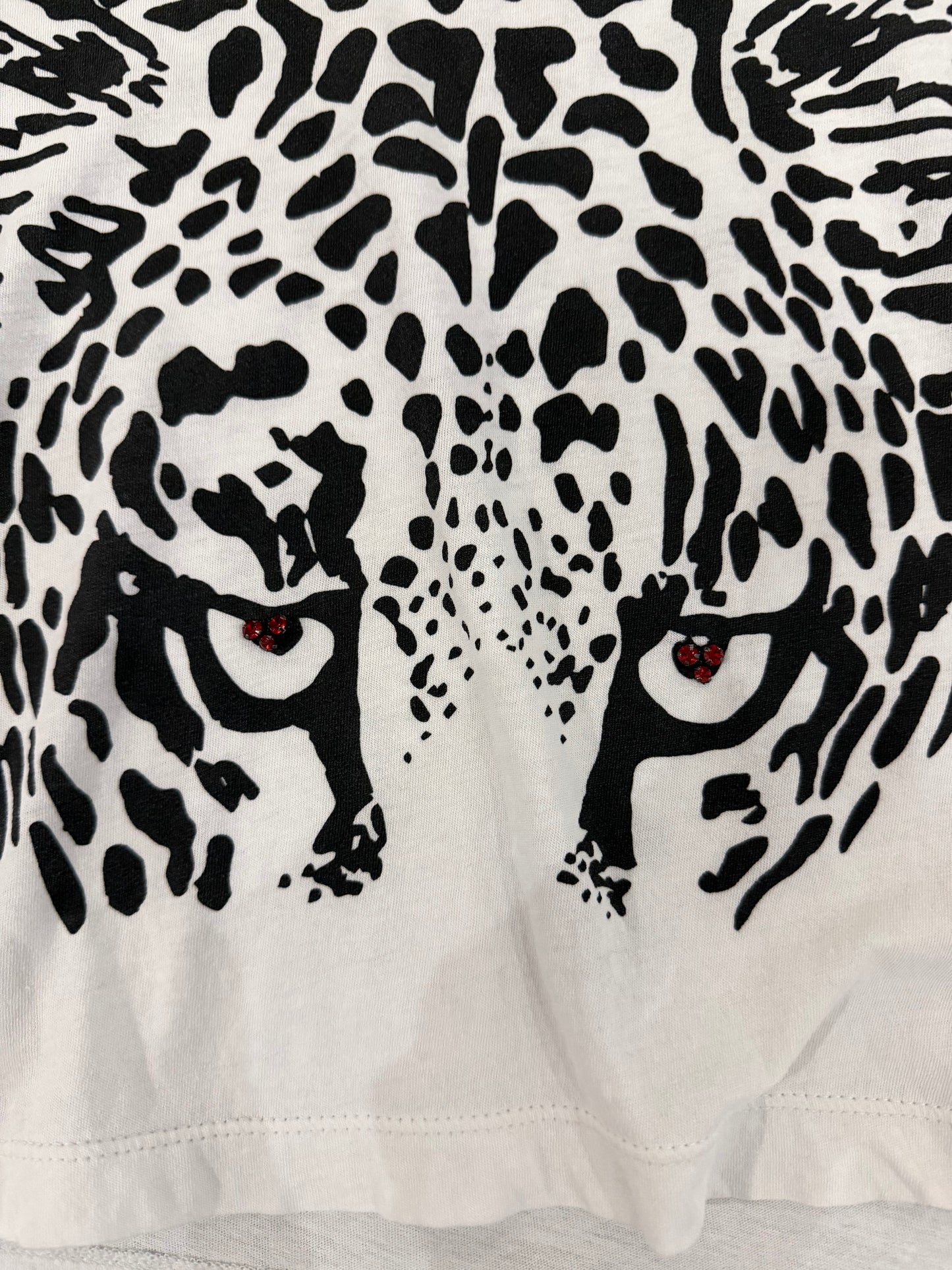 SAINT LAURENT AW2016 CRYSTAL LEOPARD TEE