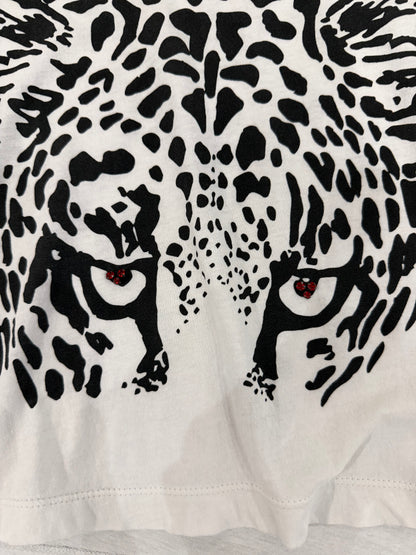SAINT LAURENT AW2016 CRYSTAL LEOPARD TEE