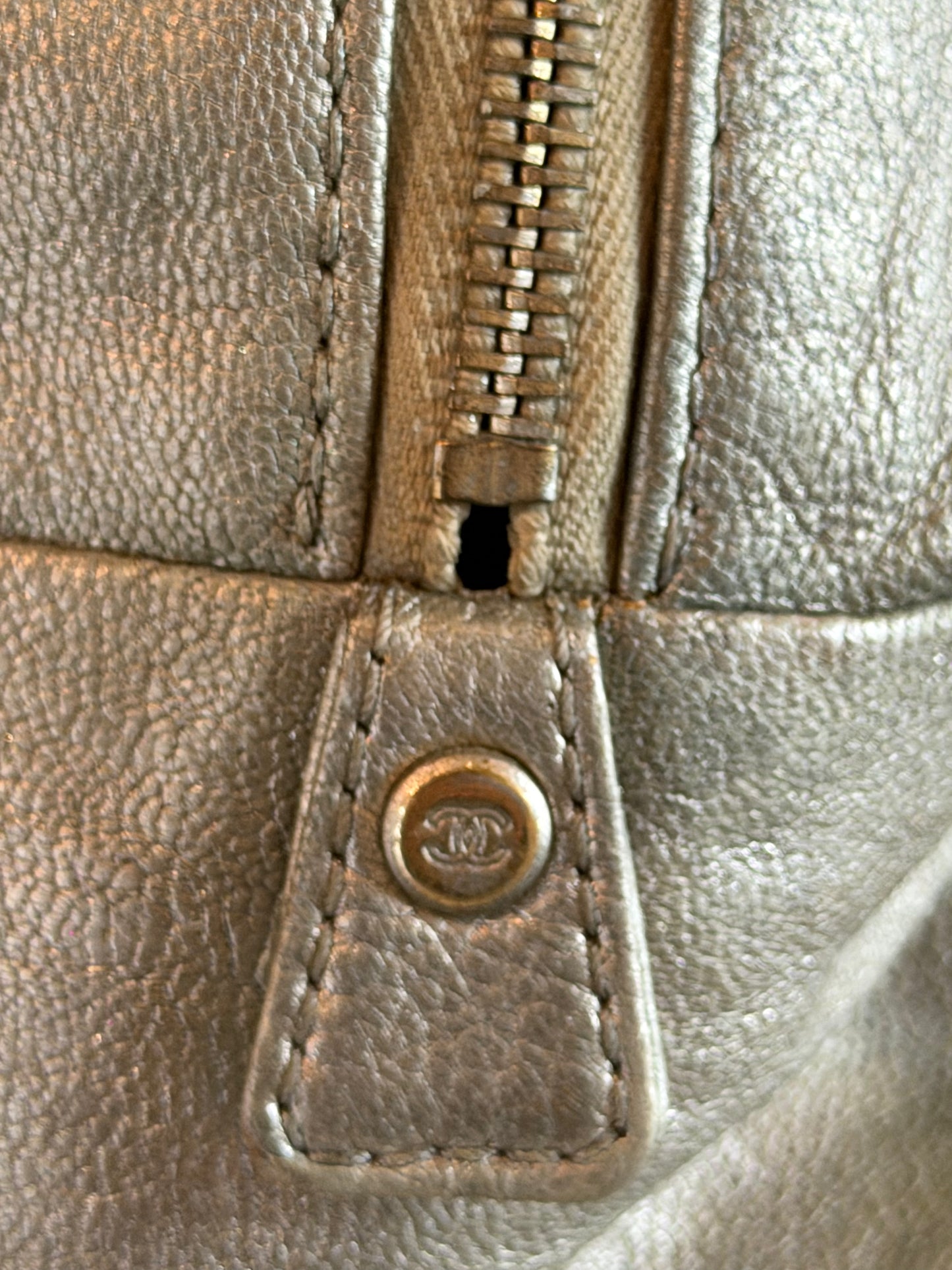 CHANEL 2006 CC LUX LIGNE METALLIC BOWLING BAG