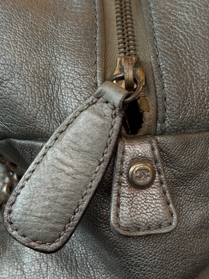 CHANEL 2006 CC LUX LIGNE METALLIC BOWLING BAG