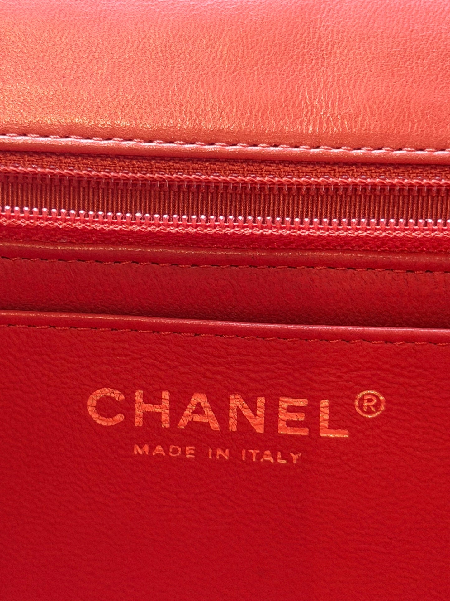 CHANEL 2009 PEACH LAMBSKIN QUILTED MAXI SINGLE FLAP