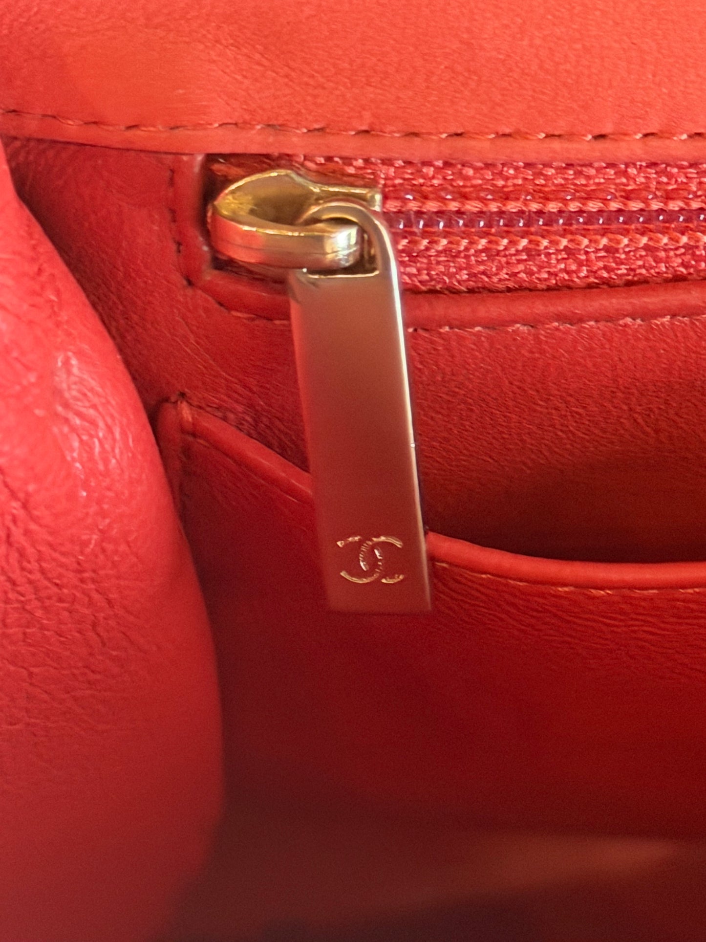 CHANEL 2009 PEACH LAMBSKIN QUILTED MAXI SINGLE FLAP