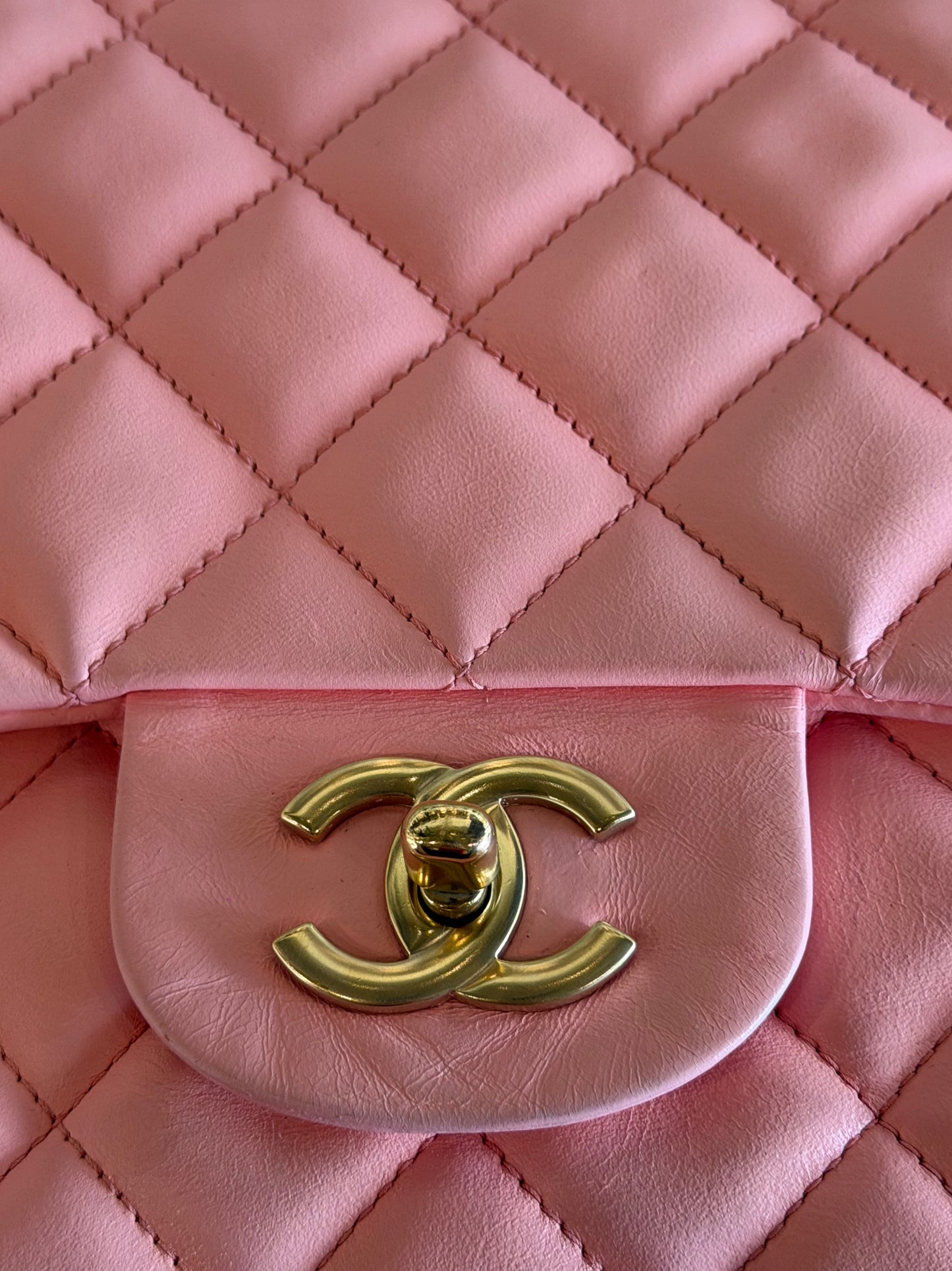 CHANEL 2009 SAKURA PINK QUILTED LAMBSKIN SINGLE FLAP