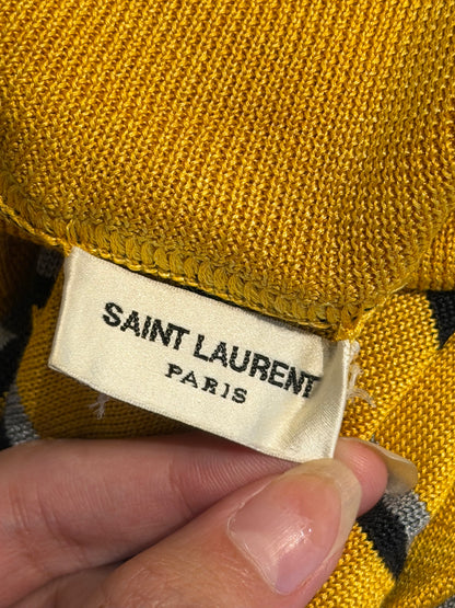 SAINT LAURENT SS2014 RUNWAY SHORT SLEEVE STRIPED TURTLENECK