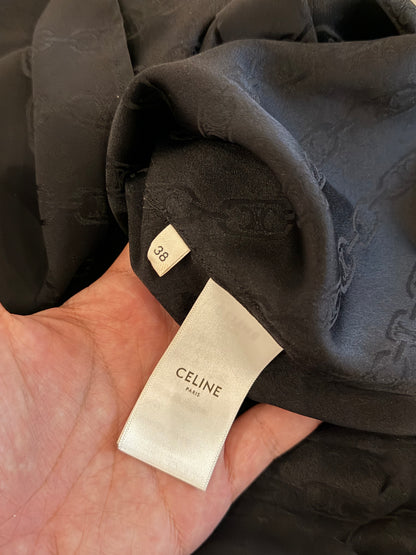 CELINE SS2020 CHAIN LOGO BUTTON UP