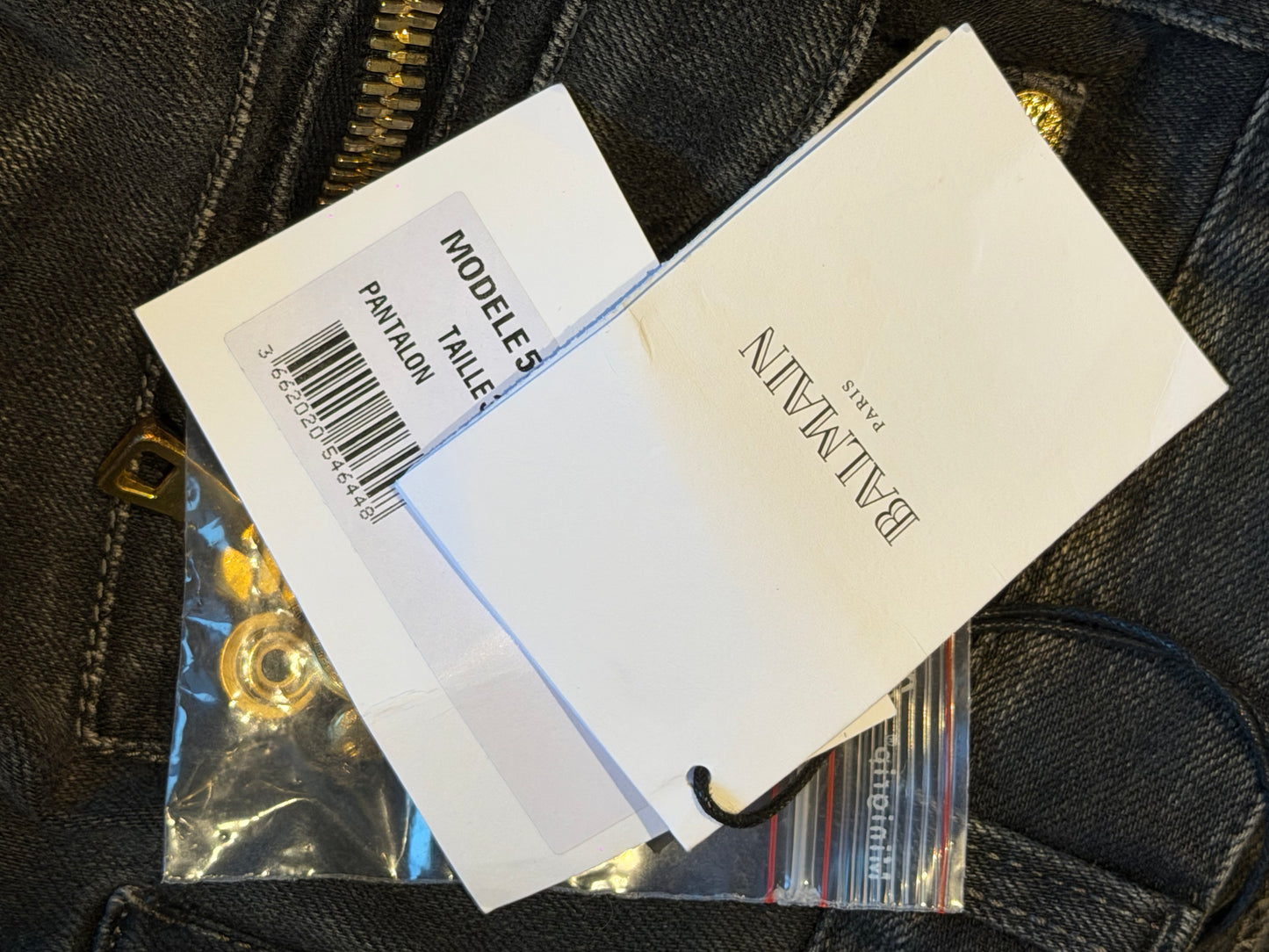 BALMAIN WASHED BIKER DENIM