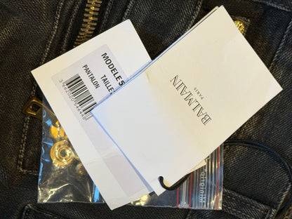 BALMAIN WASHED BIKER DENIM