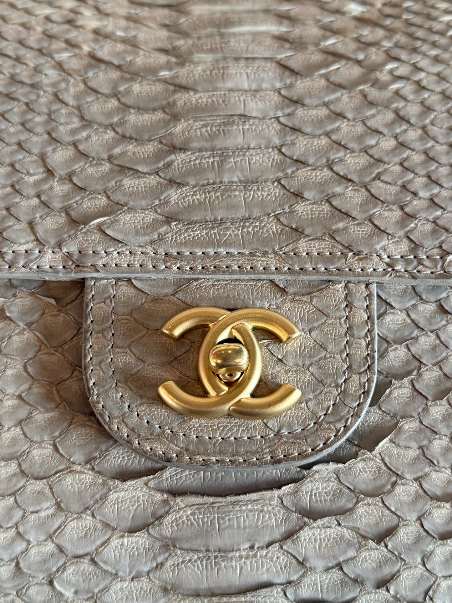 CHANEL 2010 EXOTIC PYTHON MAXI SINGLE FLAP