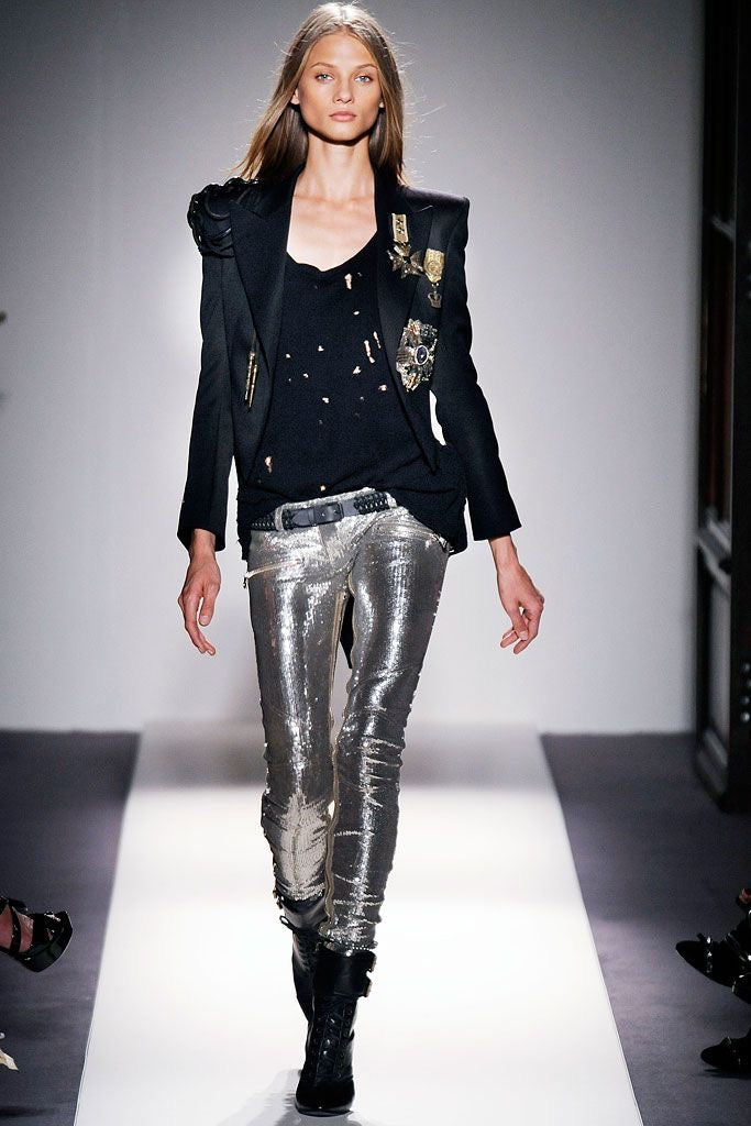BALMAIN SS2010 RUNWAY EMBELLISHED BLACK WOOL TAIL COAT