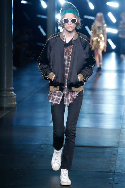 SAINT LAURENT SS2016 BABY SEQUIN SILK BOMBER