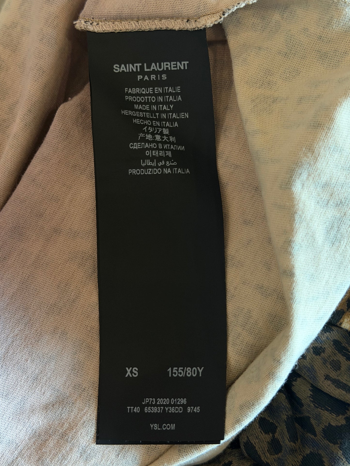 SAINT LAURENT FW2020 ANIMALIER OMBRE TEE