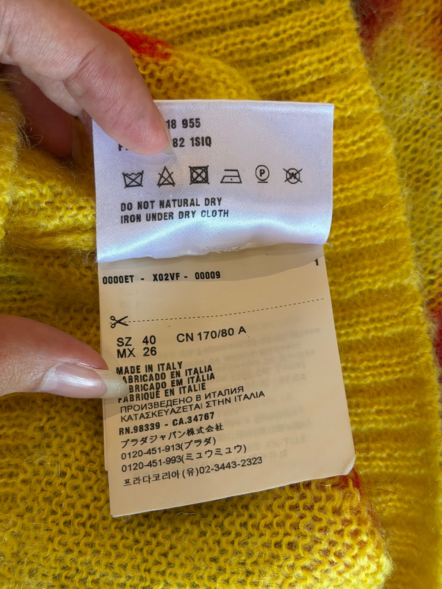 PRADA FW2018 FLAME INTARSIA MOHAIR SWEATER