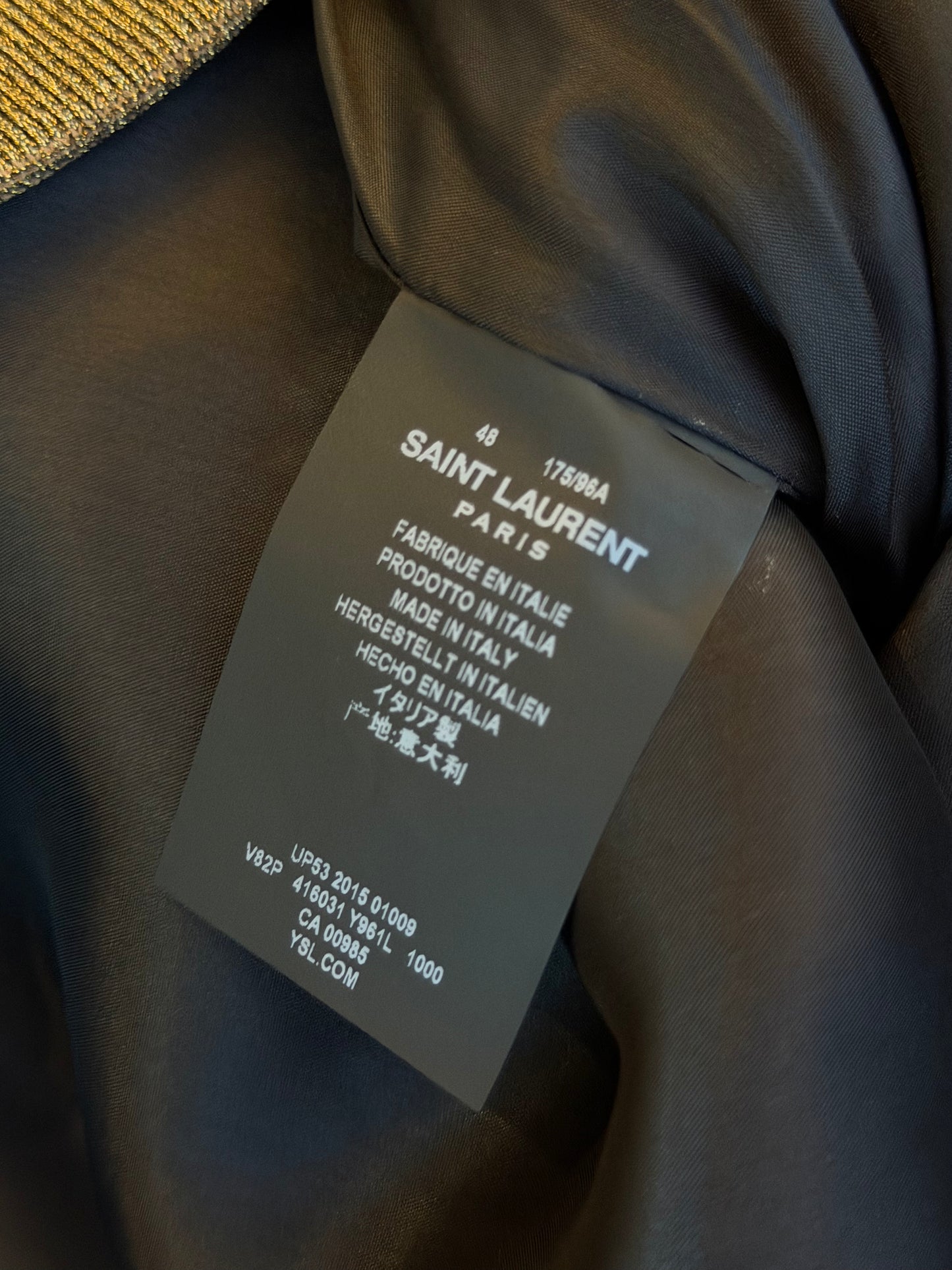 SAINT LAURENT SS2016 BABY SEQUIN SILK BOMBER