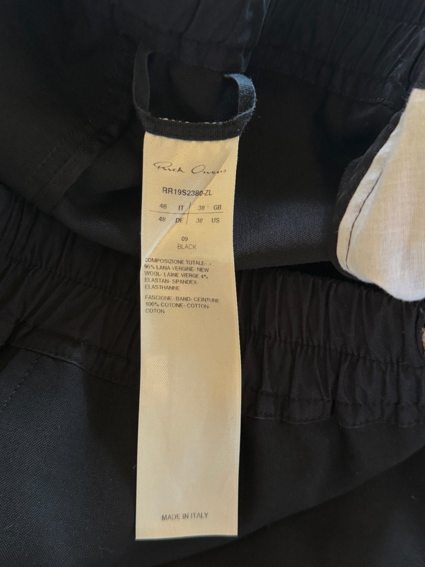 RICK OWENS SS2019 "BABEL" DROP CROTCH PANTS