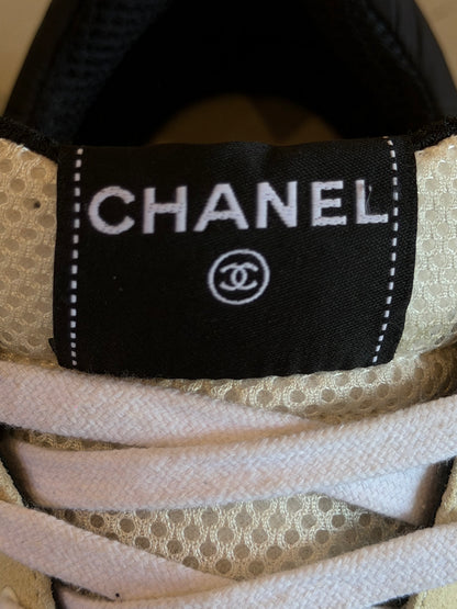CHANEL MESH SUEDE CALFSKIN CC SNEAKERS