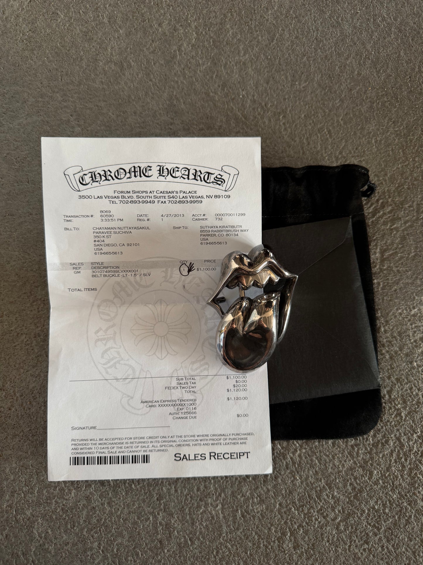 CHROME HEARTS ROLLING STONES BELT BUCKLE