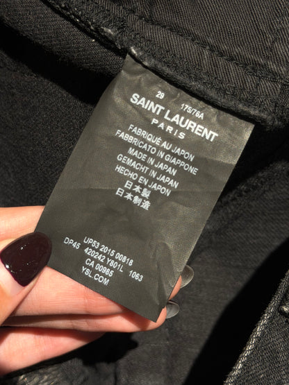 SAINT LAURENT SS2016 'SURF SOUNDS' BLEACHED DISTRESSED DENIM