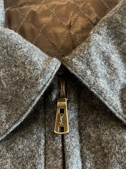 YSL RIVE GAUCHE AW2007 RUNWAY ZIP UP WOOL MILITARY JACKET