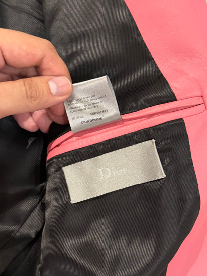 DIOR HOMME SS2005 RUNWAY PINK LEATHER 1B BLAZER