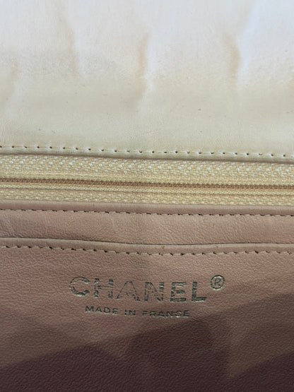 CHANEL 2009 QUILTED BABY PINK MAXI LAMBSKIN SINGLE FLAP