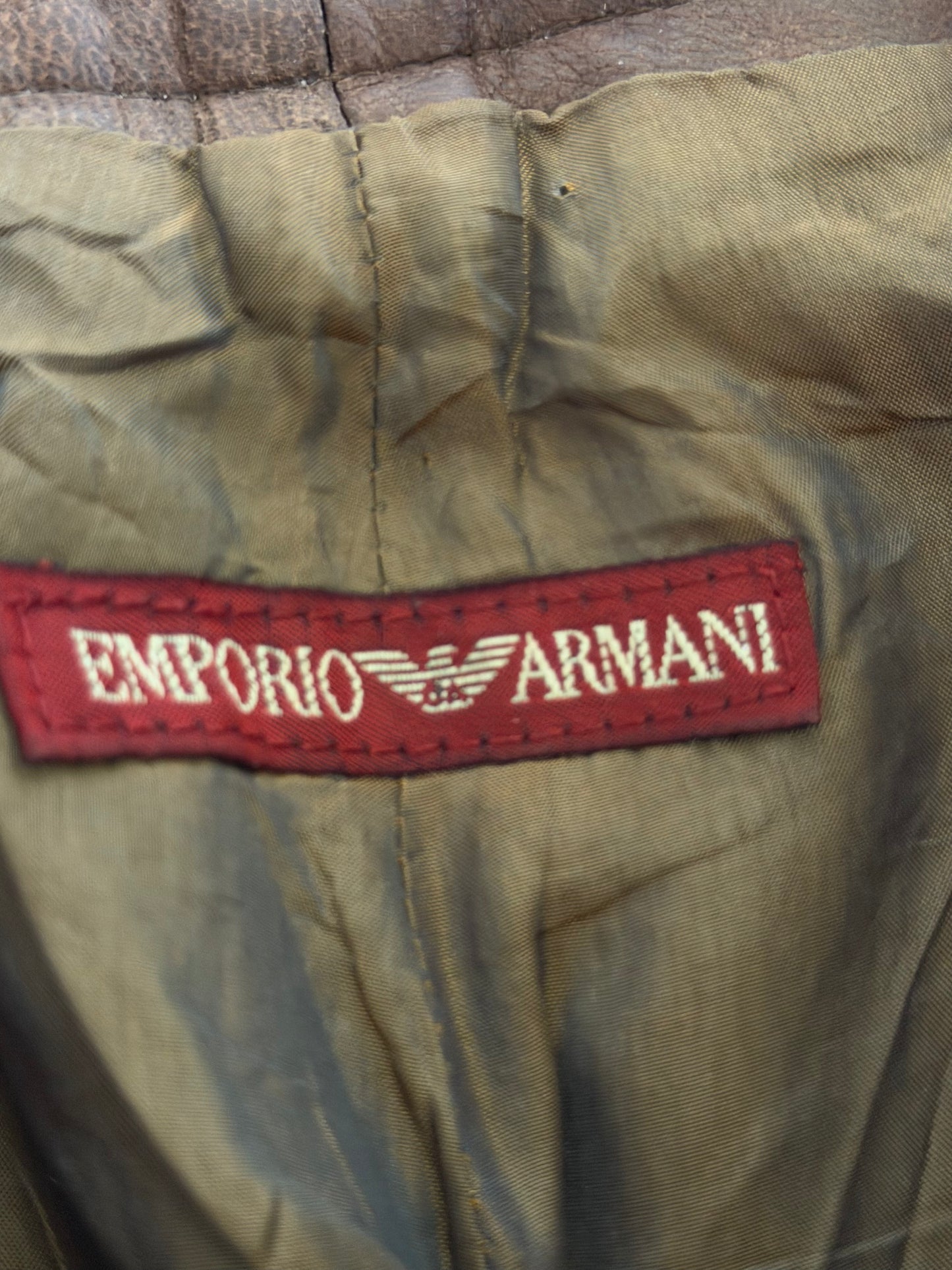 80s EMPORIO ARMANI BROWN LEATHER PANTS