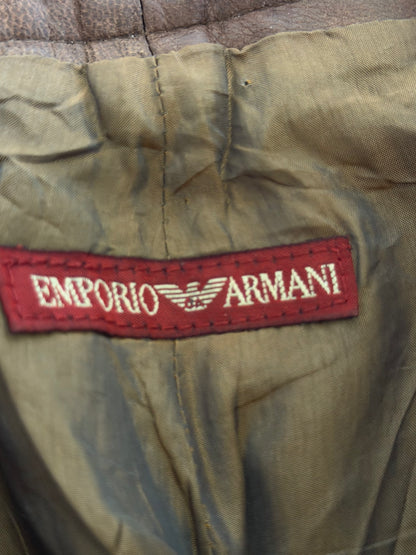 80s EMPORIO ARMANI BROWN LEATHER PANTS