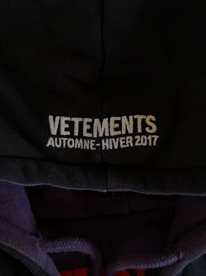 VETEMENTS AW2017 TFD/11 INCH GUN CLUB REVERSIBLE HOODIE