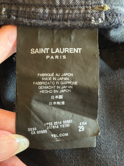 SAINT LAURENT FW2014 RUNWAY OIL STAIN JEANS