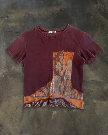 ISSEY MIYAKE METALLIC PAINT CROPPED TEE