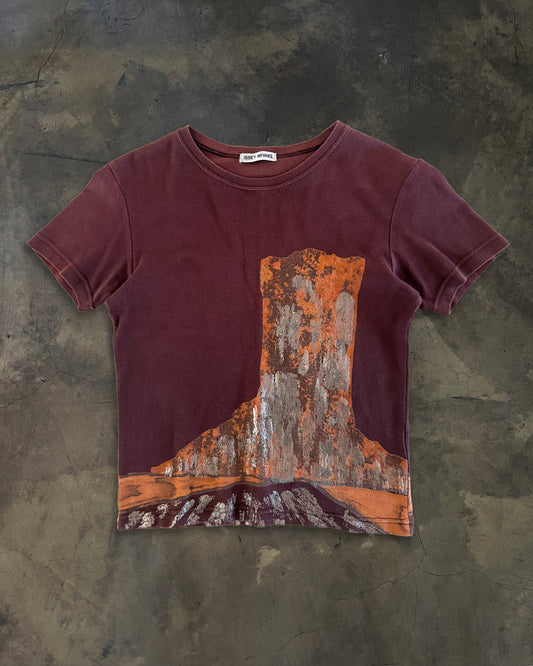 ISSEY MIYAKE METALLIC PAINT CROPPED TEE